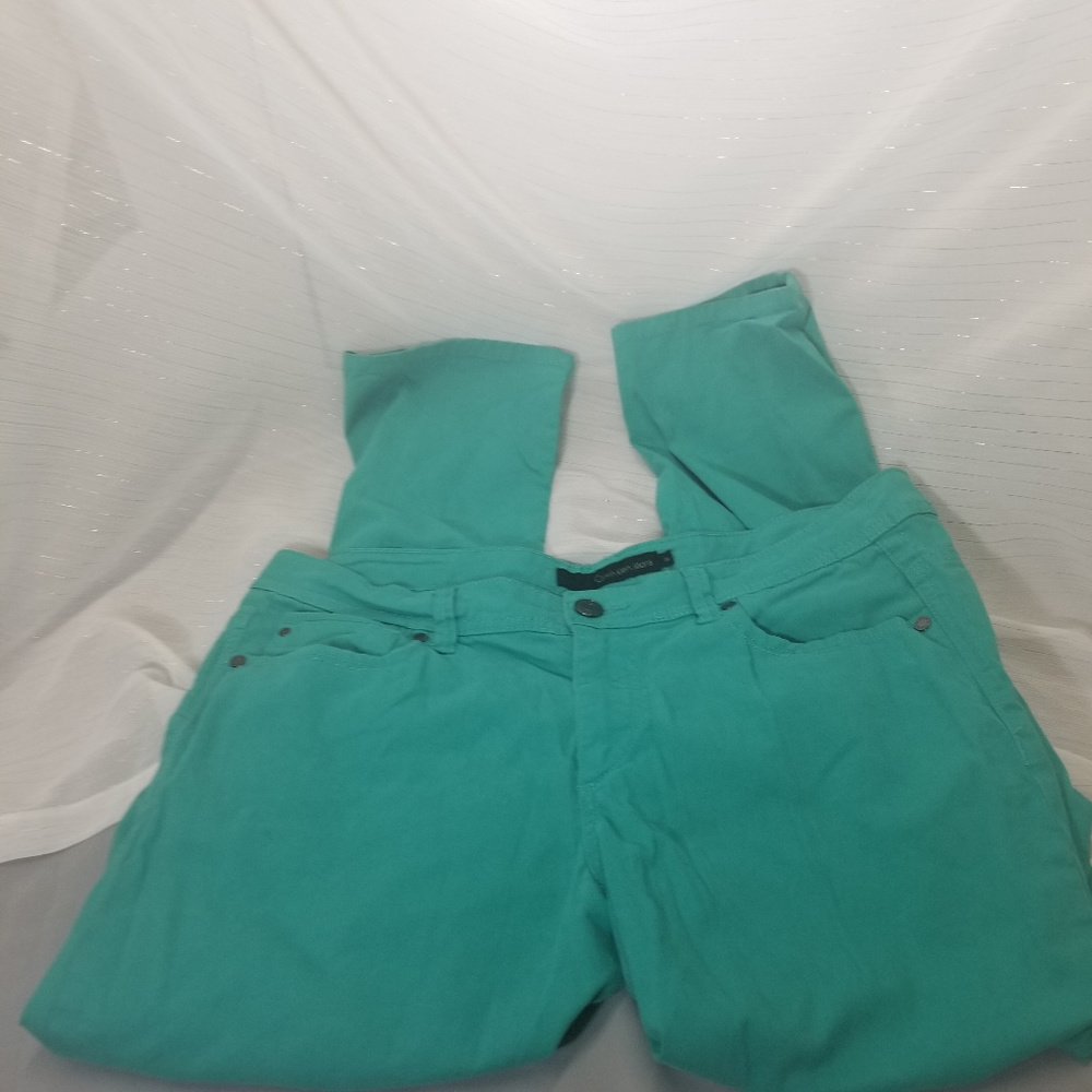 Calvin Klien Women's Aqua Blue Colored Jeans SZ 14